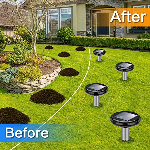 ELLASSAY Upgrade Mole Repellent, 2 Pack Ultrasonic Animal Repellent Solar Powered Gopher and Vole Chaser Humane Rodent Repeller
