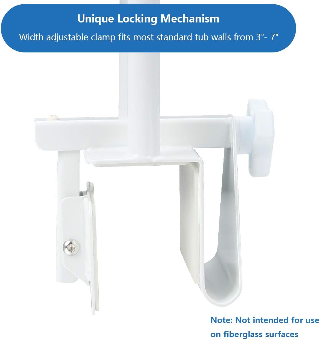 Butizone Bathtub Safety Rail, Medical Adjustable Tub Grab Bar Handle Clamp Safety Handrail Support for Seniors and Elderly: Health & Personal Care