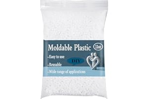 MEGANEOPRE 11oz Reusable Moldable Plastic - Thermoplastic Beads Meltable Plastic Pellets Polymorph Pellets for Crafts, DIY Modeling, Cosplay, Temporarily Repair, Halloween Vampire Teeth Fangs (11oz-White)