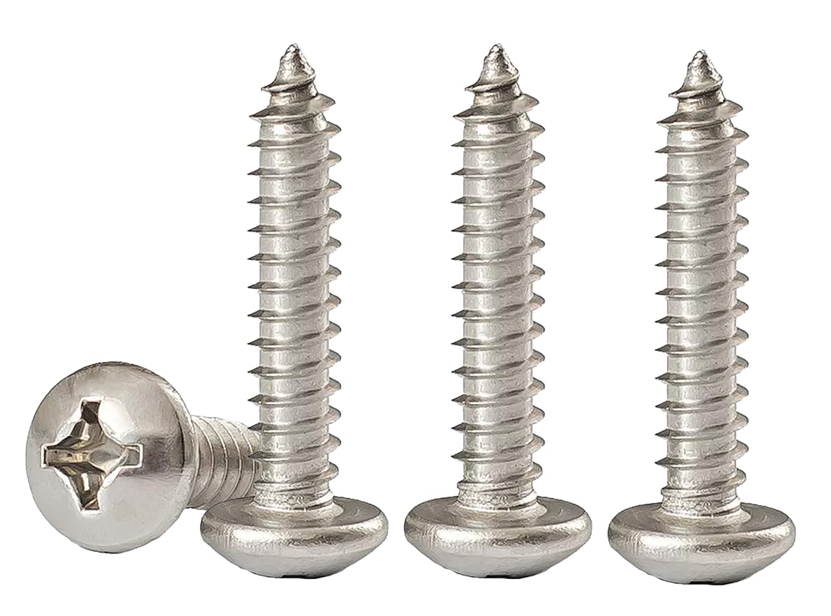 M5x30mm Phillips Pan Head Wood Screws 304 Stainless Steel Self-Tapping Screws for Wood/Sheet-Metal/Plasterboard Full Thread(30pcs) — image 1