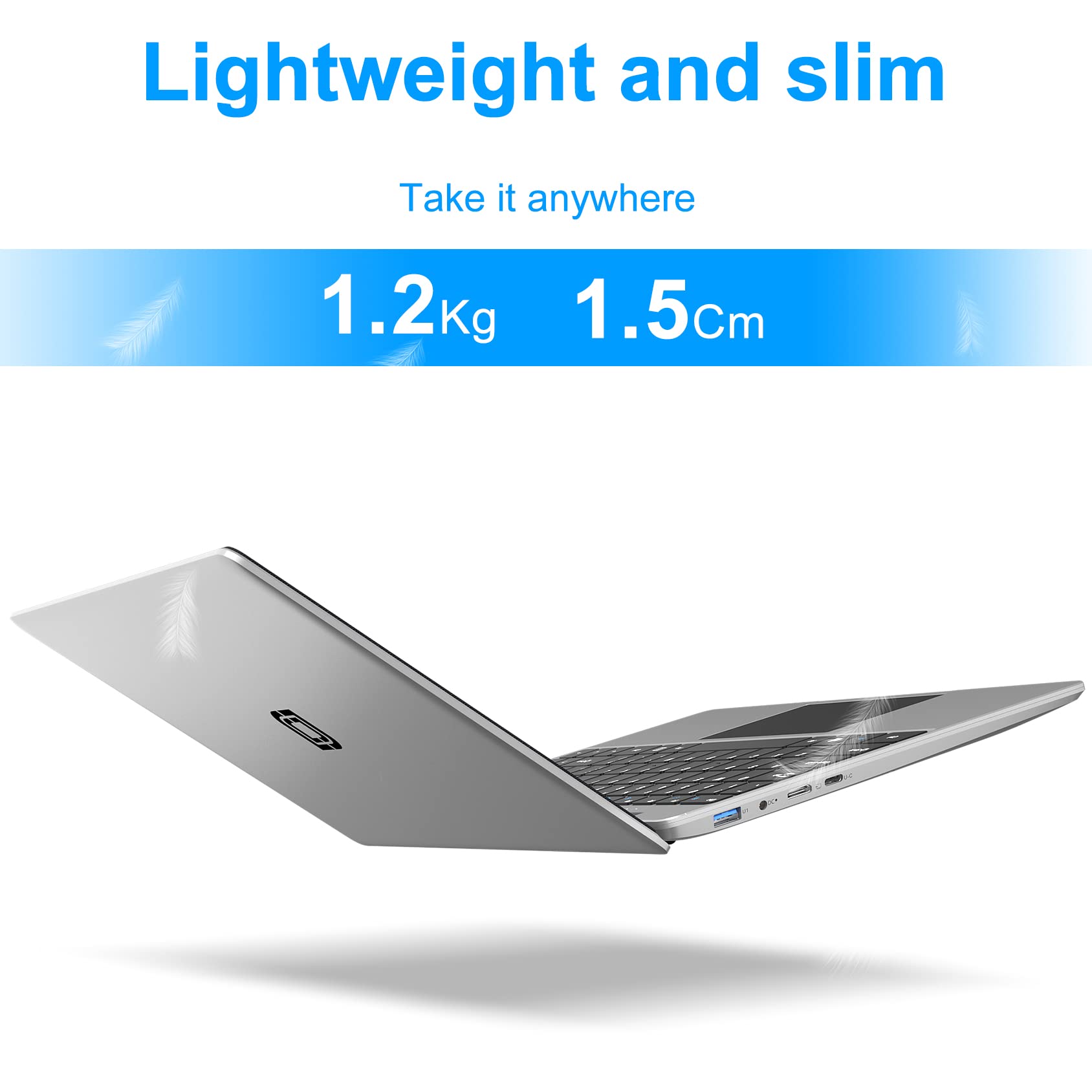 jumper Laptop 12GB DDR4 256GB SSD, Intel Celeron Quad Core CPU, Lightweight Computer with 14 Inch Full HD Display, Windows 11 Laptops, Dual Speakers, 2.4/5.0G WiFi, 35.52WH Battery, USB3.0, Type-C.
