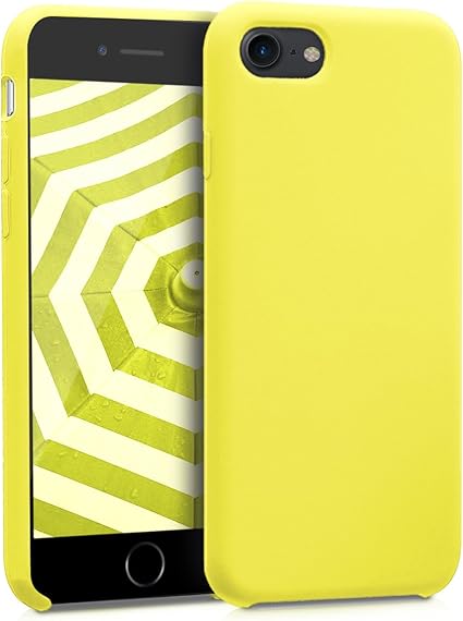Kwmobile Coque Apple Iphone 7 8 Coque Pour Apple Iphone 7 8 Housse De Téléphone En Silicone Jaune Fluo