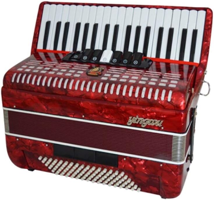 JHJBH Accordion, 96 Bass Accordion, 37 Keys Three Row Spring, Keyboard