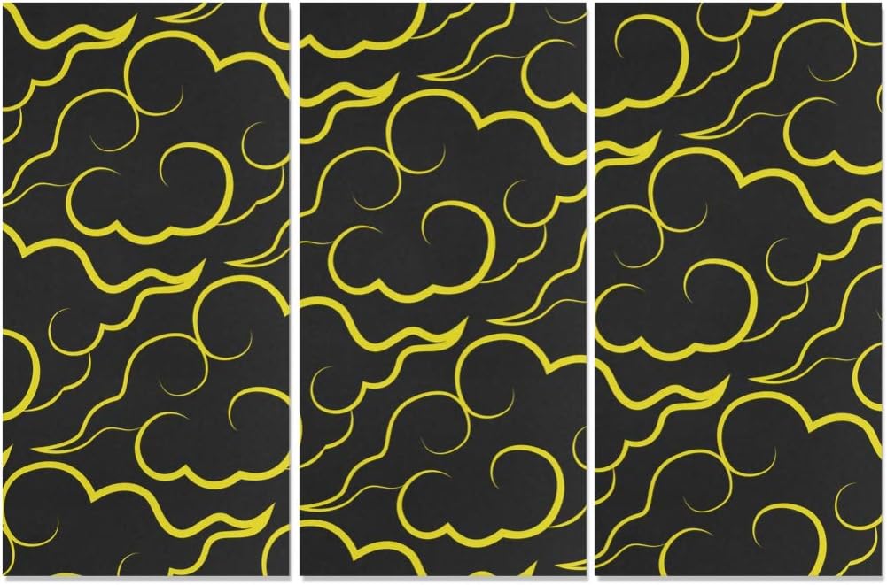 3 paneles de pared decorativa tradicional japonesa nube ornamento