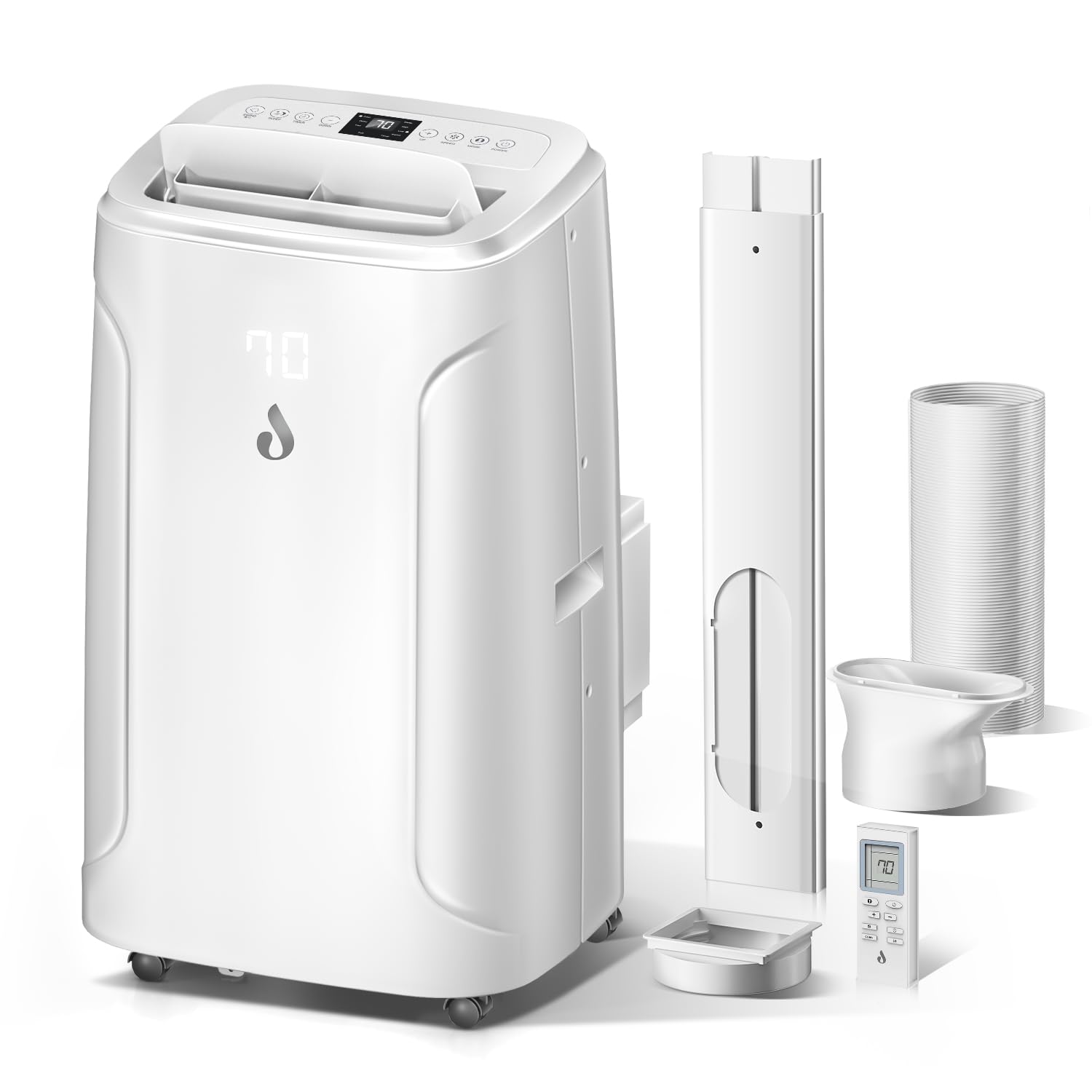 Photo 1 of 12,000 BTU Portable Air Conditioners Cools up to 550 Sq.Ft 4-in-1 Poratble Ac Units for Room with Cooling Dehumidifier Fan Sleep Mode 24h Timer Remote Control and Window Installation Kit Included