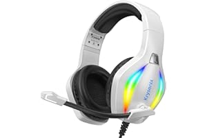 Krysenix PG1 Gaming Headset with Microphone for PS4, PS5, PC, Switch, Xbox, Gaming Headphones with RGB Light, Computer Headset with Mic & 3.5mm Jack