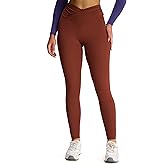 Aoxjox High Waisted Yoga Pants for Women Hidden Scrunch Cross-Waist Buttery Soft Crossover Workout Venus Leggings 26"