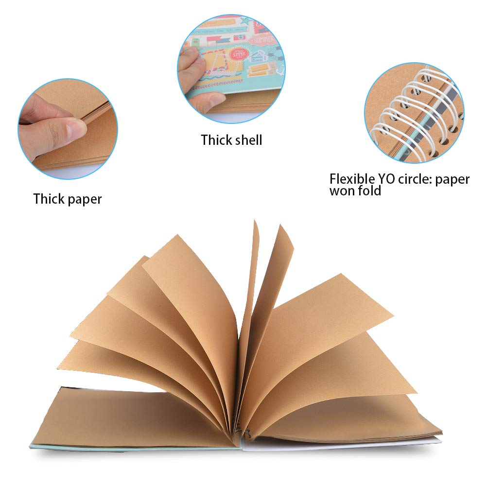 Foto Album Scrapbook mit 40 schwarzen Seite 12x8 Zoll, schwarz Foto Scrap Book DIY Album Buch Foto Bücher für Erinnerungen Valentinstag Geschenke von Super Vaule (Sommer-)