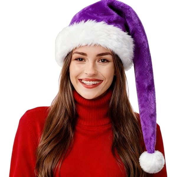 Amazon.com: SeasonsTrading Sparkly Purple Santa Hat