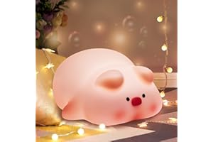 MAGOHMT Mothers Day Gifts,Piggy Night Light for Kids,Cute Lamp,Cute Night Light with Charging Port,3 Level Dimmable Silicone LED Pig Lamp,Night Light for Baby Nursery,Bedroom,Office and Breastfeeding