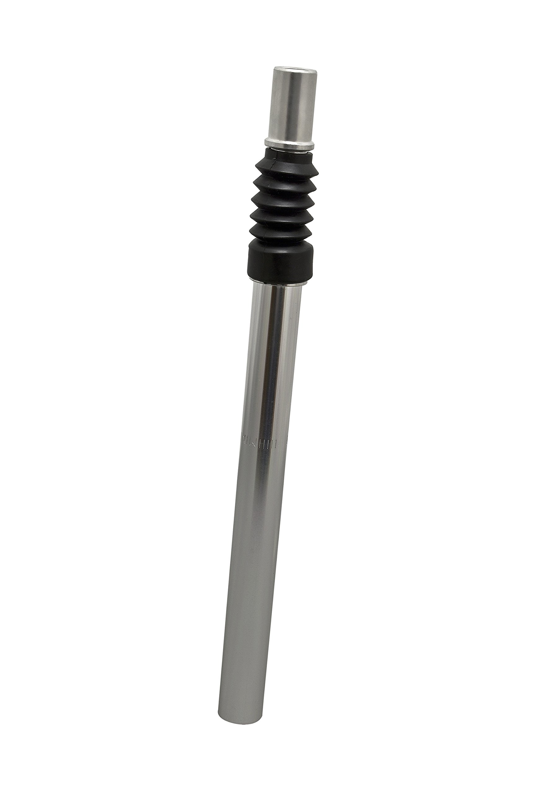 Büchel aluminium seatpost, 25.4x350 mm, candle shape, with spring suspension, silver, 95255