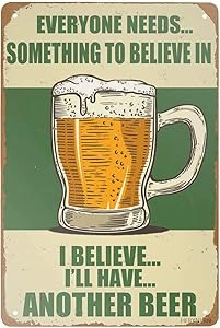HERYNLRN Retro Tin Signs Vintage Style I'll Have Another Beer Metal Sign Iron Painting for Indoor & Outdoor Home Bar Coffee Kitchen Wall Decor 8 x 12 INCH
