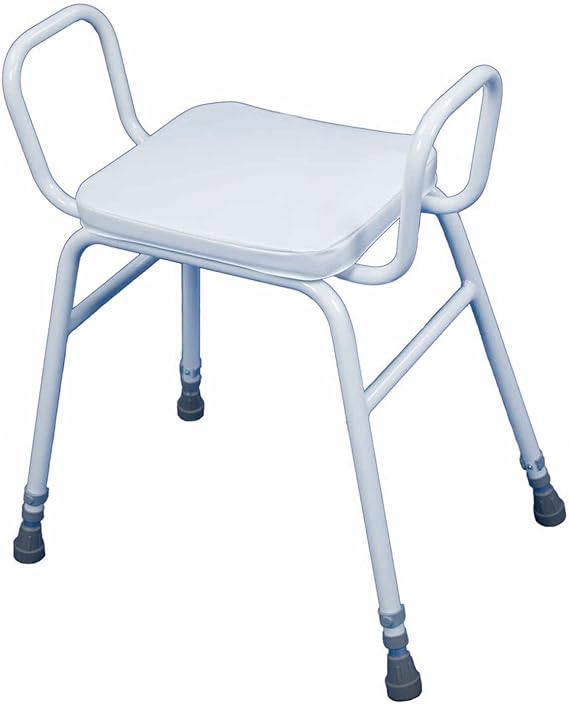 Shower Perching Stool / Home Kitchen with Arms Adjustable Height Amazon.co.uk Kitchen & Home