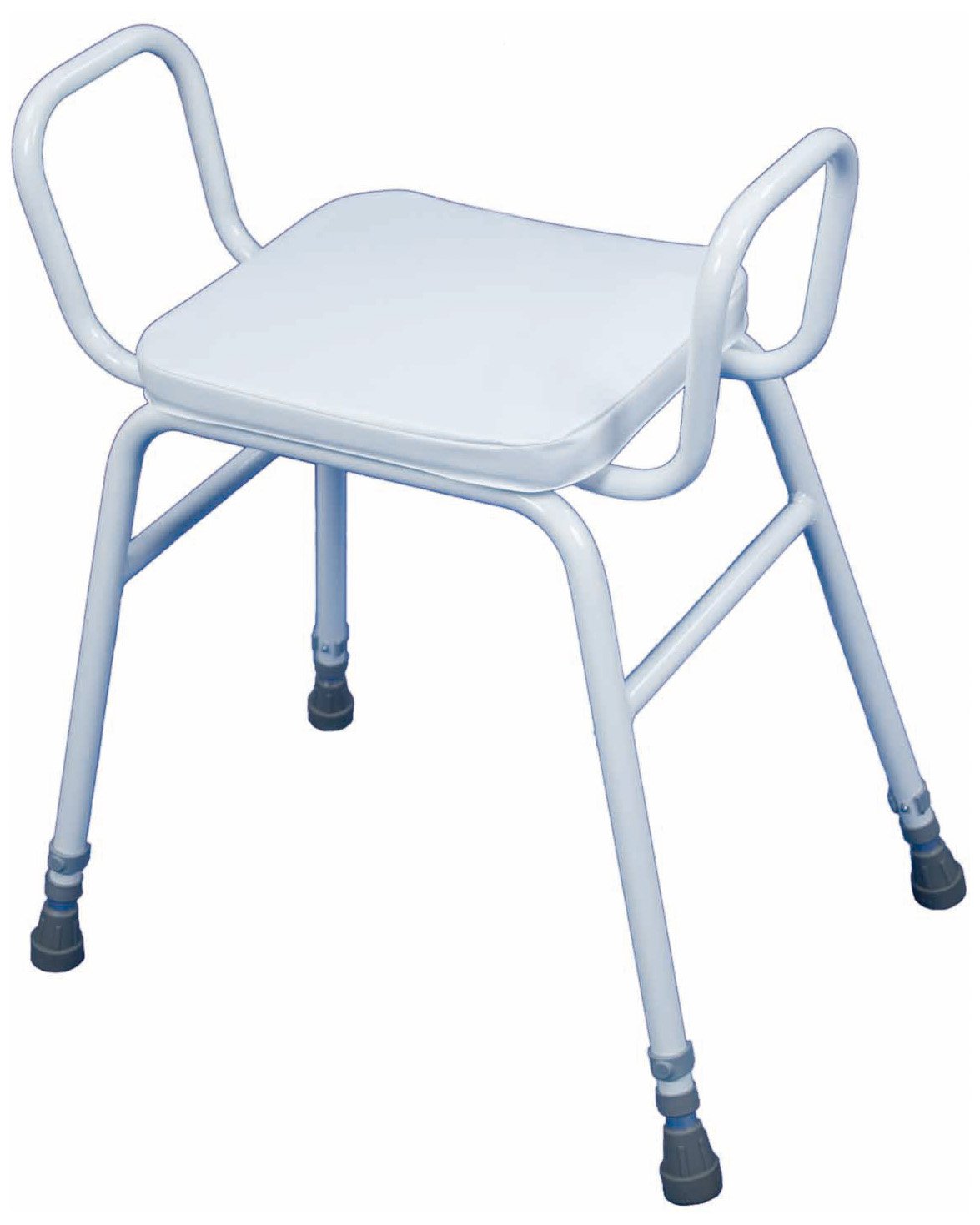 Aidapt Height Adjustable Perching Stool With Padded Seat and Safety Arms For Elderly for Users with Limited Mobility