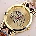 JewelryWe Mothers Day Gift Womens Elephant Pattern Weaved Rope Band Adjustable Bracelet Quartz Watch Birthday Gift
