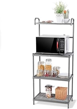 Amazon Com Tenozek 4 Tiers Microwave Cart Kitchen Baker S Rack