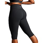 Ewedoos Capri Leggings for Women with Pockets Women's Capris Knee Length High Waisted Yoga Pants Compression Workout Leggings