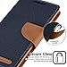 GOOSPERY Canvas Wallet for Samsung Galaxy Note 10 Case (2019) Denim Stand Flip Cover (Navy) NT10-CAN-NVY