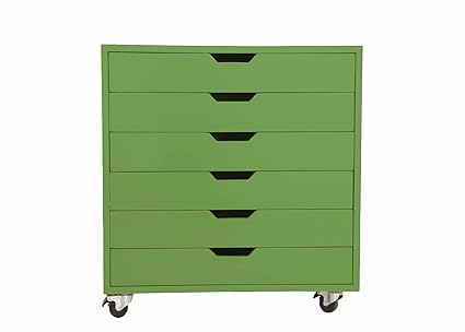 Aprodz Mango Wood Sideboard Storage Dresser Cabinet Bhesar Chest of 6 Drawer On Castors for Living Room | Lucky Clover