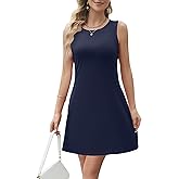 Valiamcep Womens Summer Sleeveless Beach Casual Dresses Crewneck Tank Dress Knit Sports Workout A Line Mini Dresses