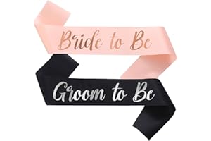 NAUXIUDSJS Bride to Be Sash and Groom to Be Sash, Bachelorette Party Supplies Engagement Party Favors, Bridal Shower Sashes Bachelor Decorations Rose Gold