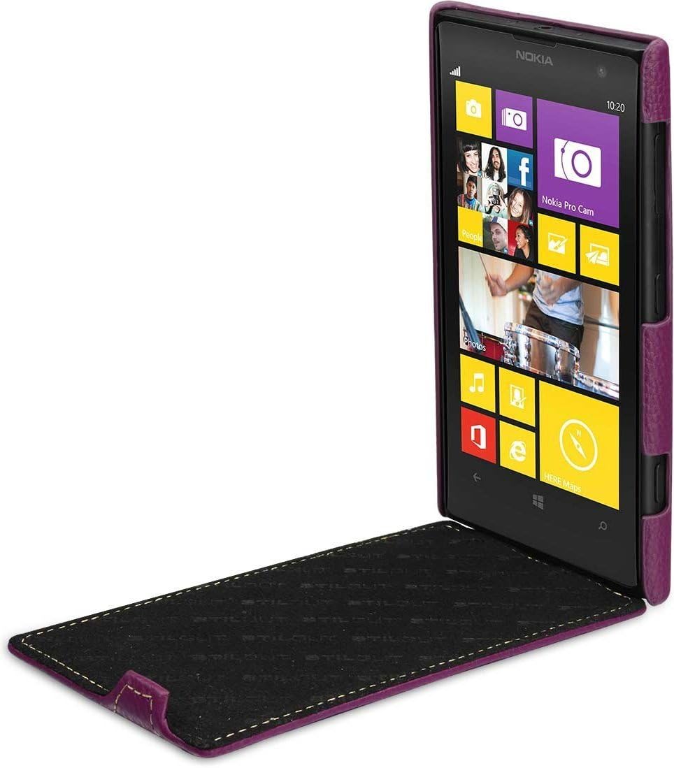StilGut UltraSlim Genuine Leather Case for Nokia Lumia 1020, Purple - Image 3