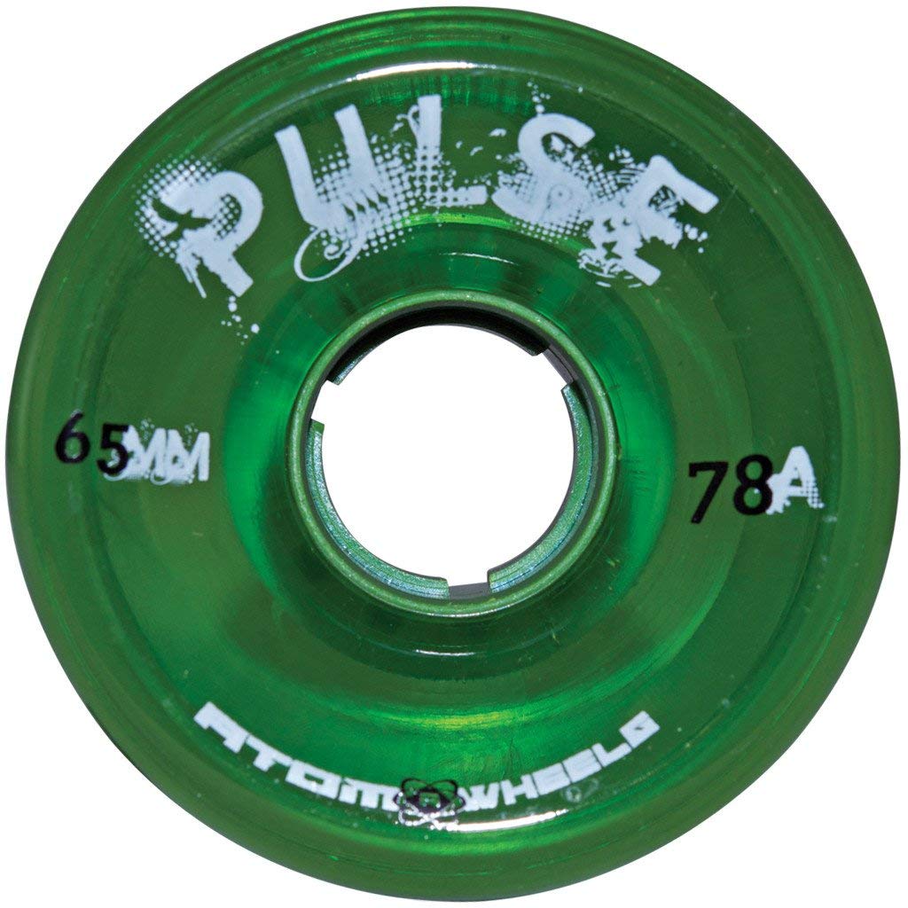 Atom Skates Pulse Outdoor Quad Roller Wheels 78A, Green, Set of 8, 65mm x 37mm