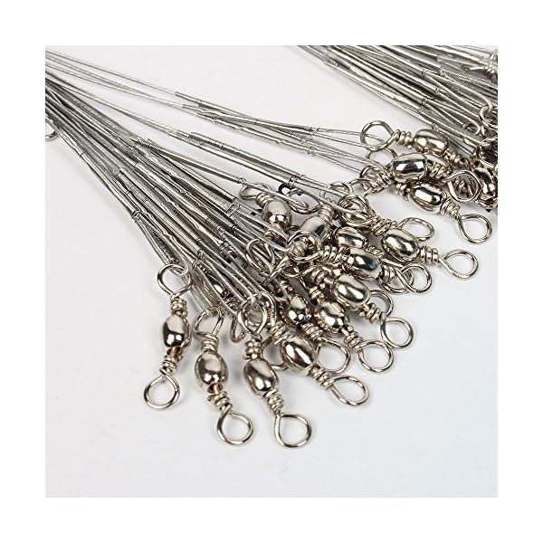 Saltwater-Stainless-Line-Wire-Fishing-Leaders-Line-Silver-8kg10kg12kg-Pack-of-60