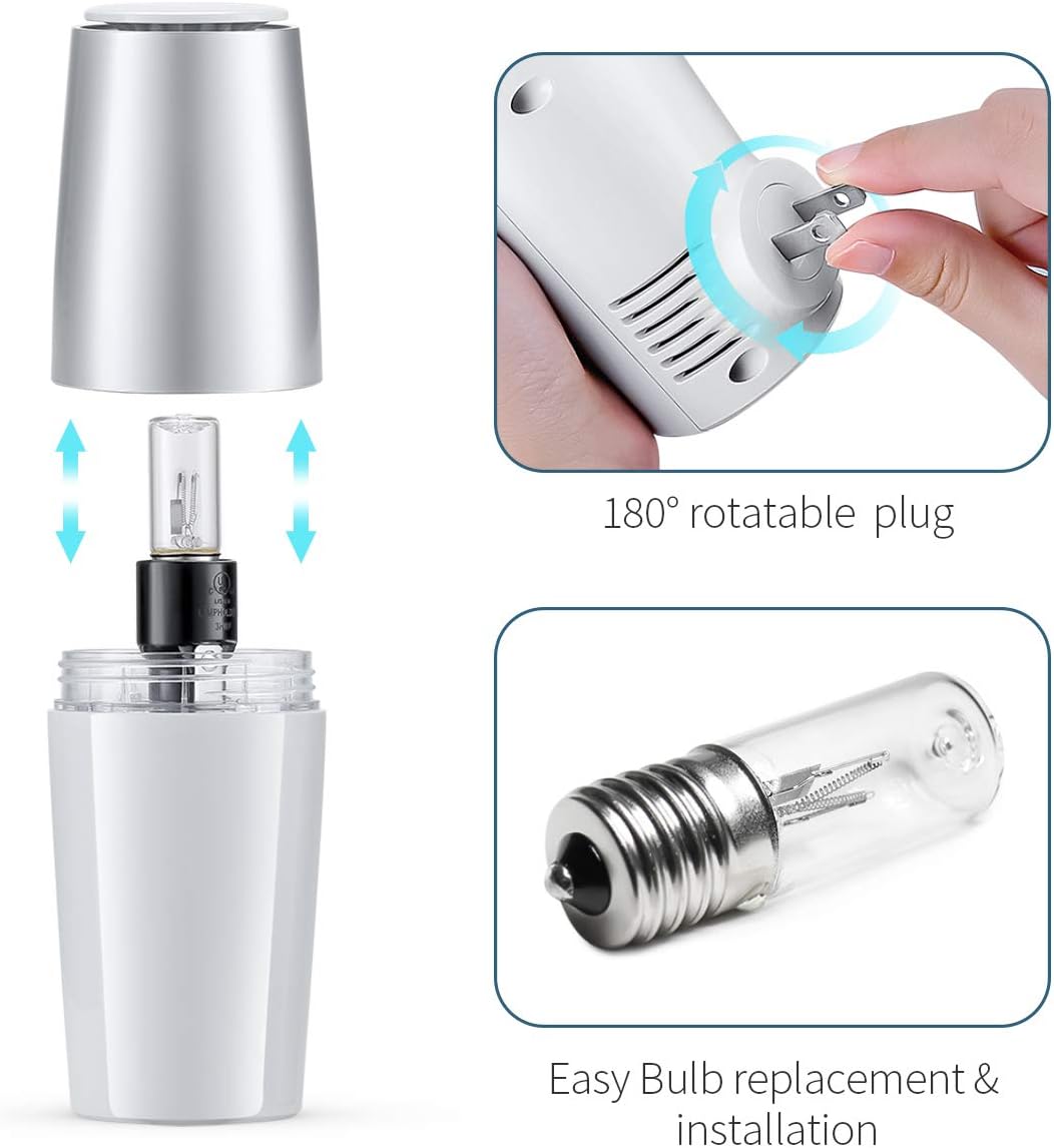 Portable UV Light Sanitizer, Eliminates Germs & Odor with UV-C Light Kill Airborne Viruses for Bedrooms, Kitchen, Bathroom, Pet Area, Nursery: Kitchen & Dining