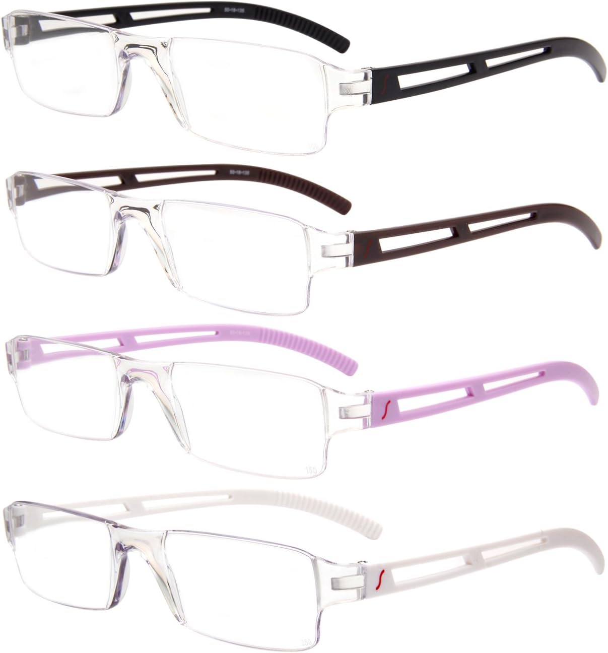 Liansan Designer 4 Pairs Rimless Reading Glasses Comfort Prescription Eyeglasses L2220S