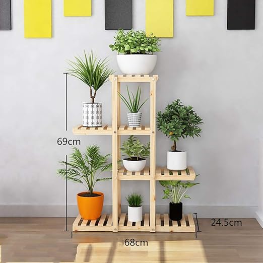 YXWa Puesto de Plantas Planta de Soporte de Flor de Madera de ...