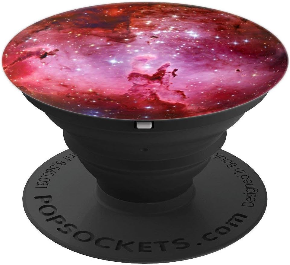 Dark Red Galaxy Cell Phone Button Holder Pop Out Back Knobs