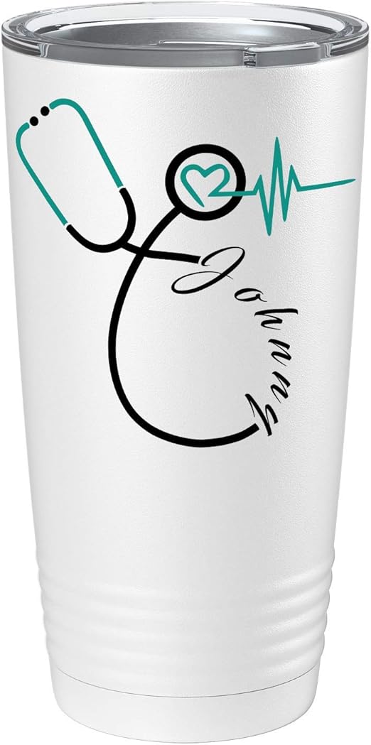 yeti 20 oz nurse stethoscope pink personalized tumbler