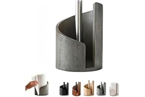Mountain Paper Towel Holder, 2026 New Wooden Paper Towel Holder Countertop with Mango Wood Round Base,Holds Mega Roll,Modern 