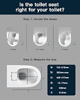 Pipishell D Shape Soft Close Toilet Seat with Quick Release Hinges White view 2