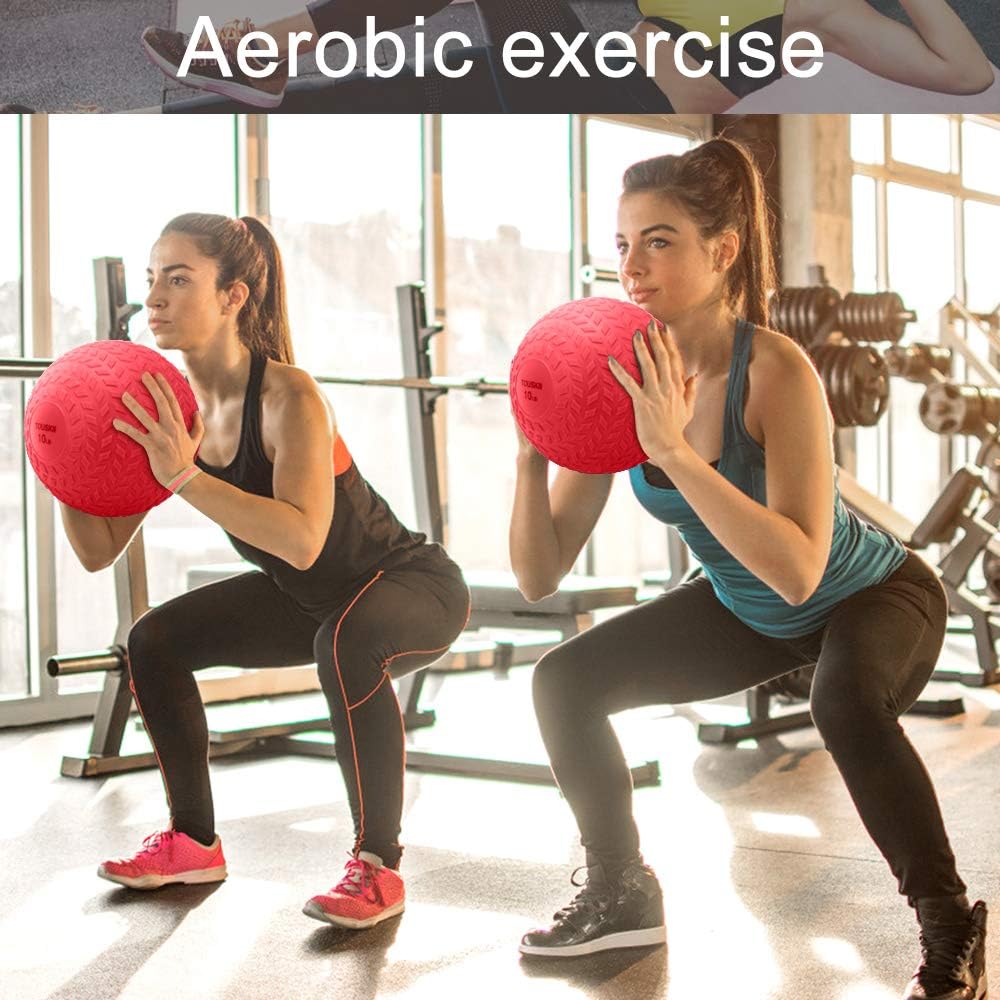 TOUSKII Slam Ball for Strength, Medicine Ball with Strong Grip, Weight Balls for Crossfit Strength & Conditioning Exercises, Available in 10, 15, 20, 30, 40, 50 LB Weight: Sports & Outdoors
