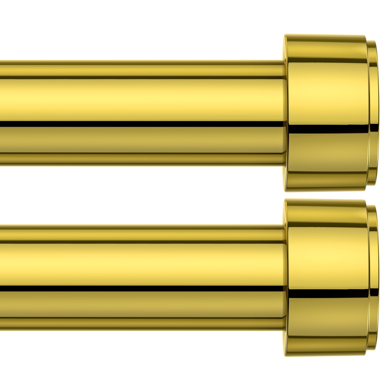 2 Pack Curtain Rods for Windows 32-96 Inch, 1 Inch Adjustable Gold Curtain Rod Set with Brackets, Easy Install Image