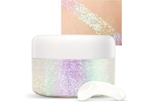 SPRINGSUGAR Holographic Body Glitter Gel for Body Face Hair Lip Makeup, Sparkling Glitter Long-Lasting Waterproof Liquid Sequins for Women Girls Perfect for Music Festival Halloween Concerts Art Party(04)
