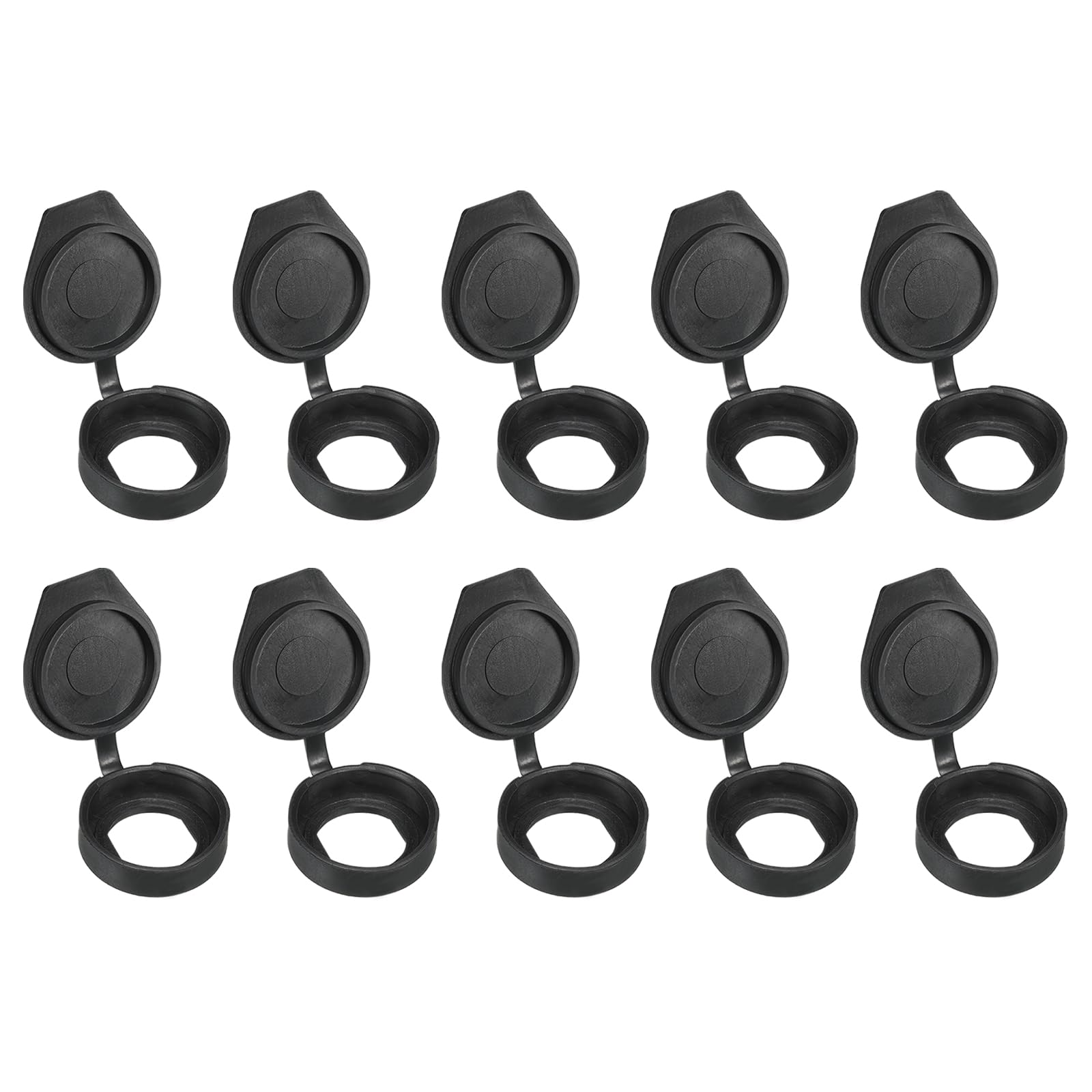 PATIKIL 22mm Door Lock Dust Cover, 10 Pack PE Plastic Waterproof Keys Panel Cam Lock Dust Cover Caps for 22mm Cam Lock, Black