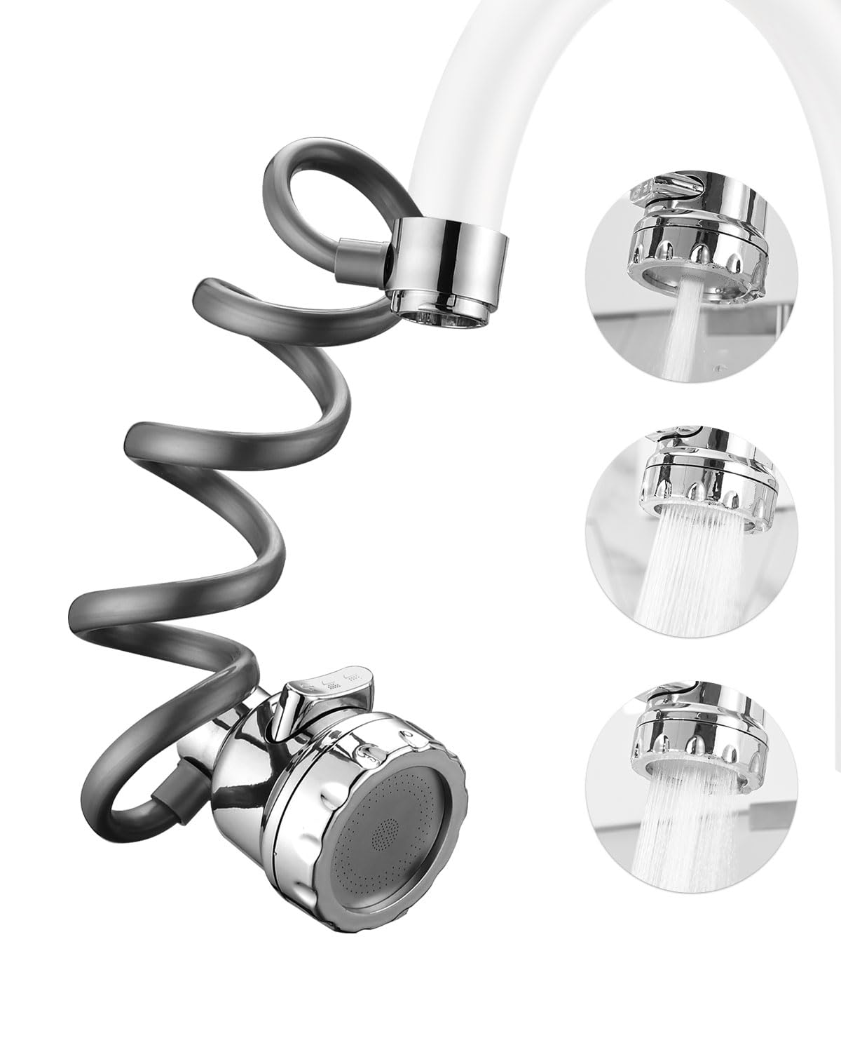 Photo 1 of Kitchen faucet sprayer Magnetic nozzle, Movable Faucet Extender for Kitchen Sink?360° Rotatable Sink Faucet Head anti-splash, 3-mode sprayer for kitchen/bathroom
