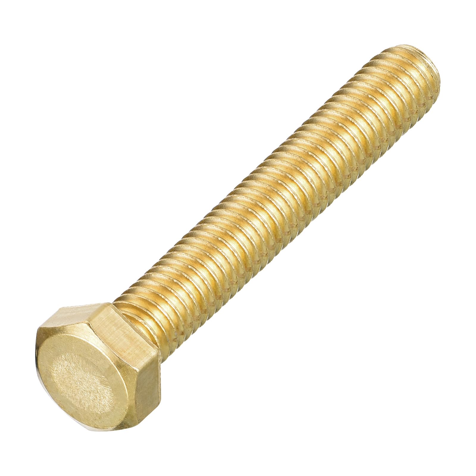 METALLIXITY Hex Head Screw Bolt (3/8-16x2-1/2") 1Pcs, Brass Fully Threaded Solid Brass Hex Bolts Machine Screws - for Machinery Repair — image 1