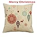ShellMiMi Merry Christmas Series Cushion Cover Santa Claus Christmas Tree Christmas Gifts And Snowman Printing Throw Pillow Pillowcase Cover (Elk Gift)