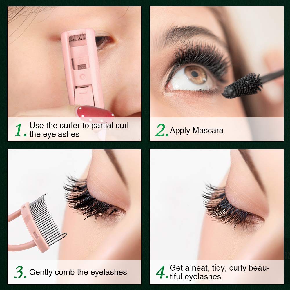 JDO Eyelash Comb Eyelash Curler Set, Eyelash Separator Curler Mascara Applicator Eyelash Definer Cosmetic Brushes Tool for No Clumping and Natural Curling : Beauty