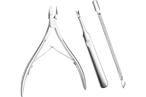 Cuticle Remover Set with Cuticle Cutter Pusher Fork 3 Pcs Manicure Tools Cuticle Trimmer Nippers Durable Cuticle Scraper Supp