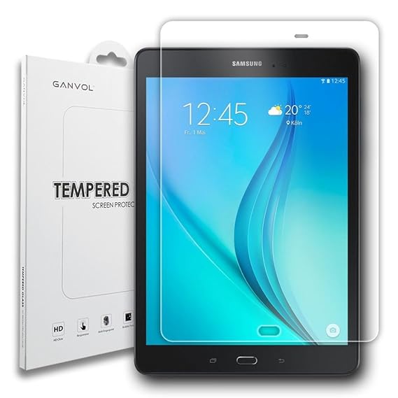 Ganvol kompatibel mit Panzerglas Schutzfolie Samsung Galaxy Tab A T550 T550N 24,6 cm (9,7 Zoll) WiFi 2015 / Tab A 9.7 T555 T5