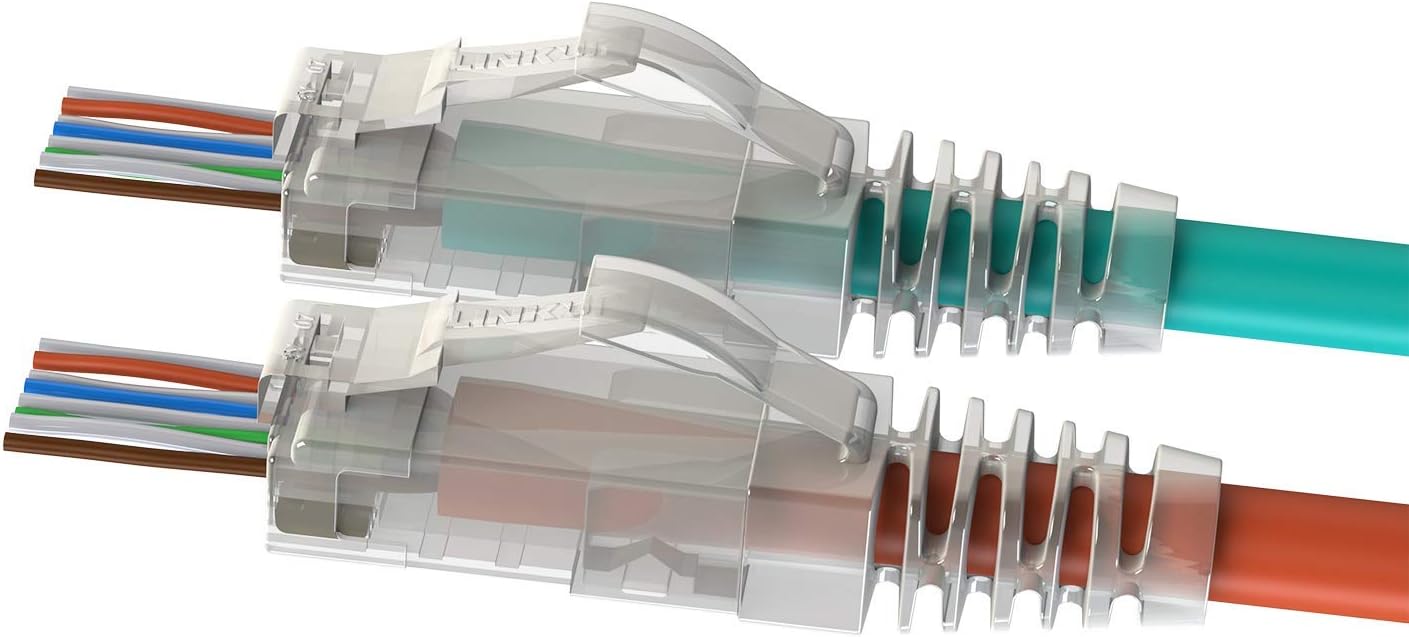 LINKUP - Cat6 RJ45 Easy Pass Thru Connector Boot, xEZ Through boots - 55 pcs, 6.5mm OD, 24-26AWG - Image 5