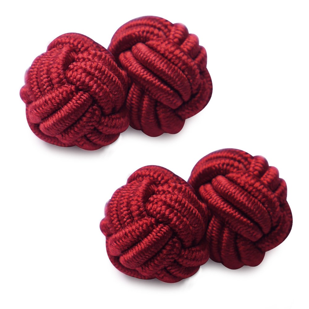 HONEY BEAR Mens/Women Silk Knot Cufflinks,Round for Shirt/Dress Business Wedding Gift