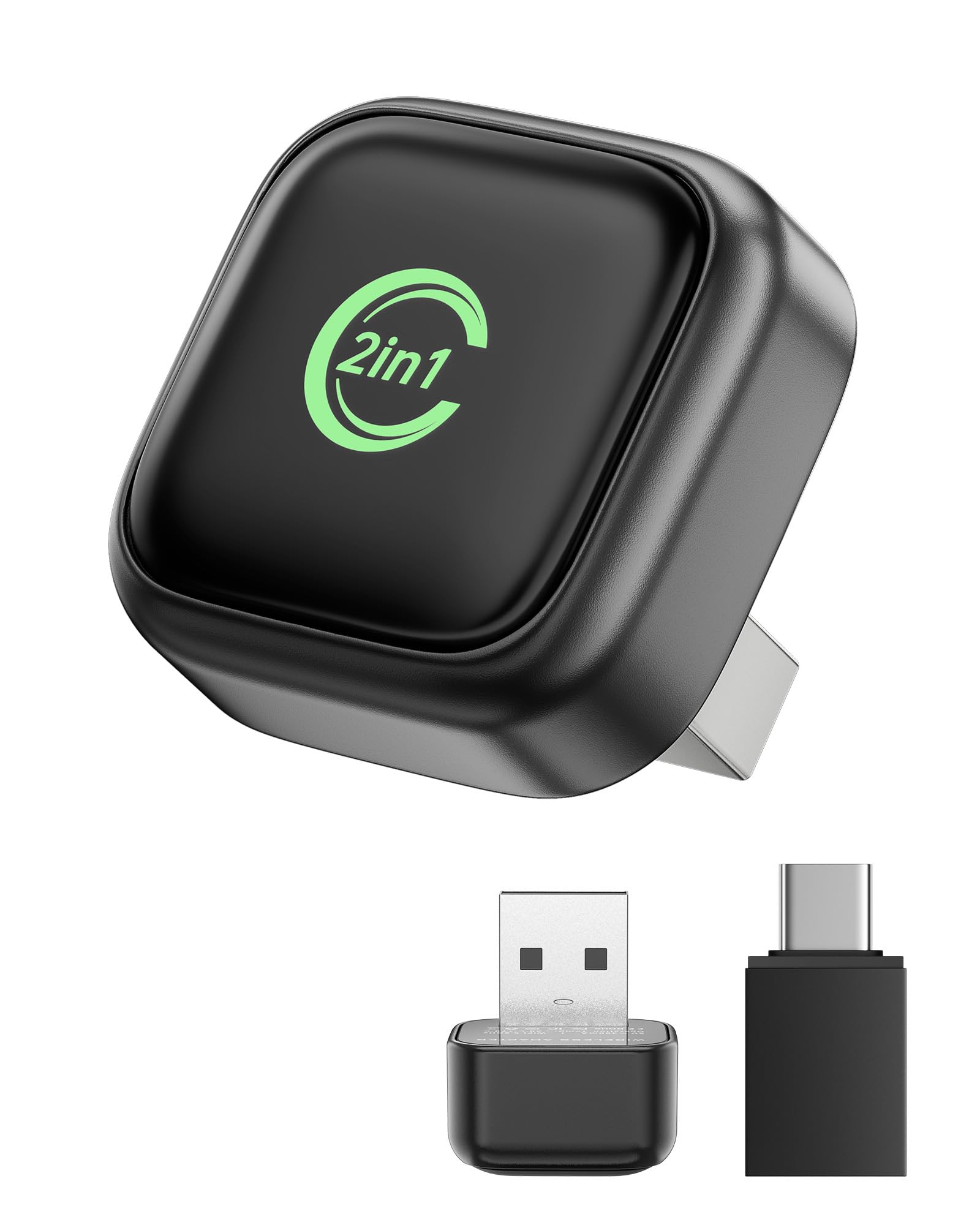 Photo 1 of Wireless CarPlay Adapter, Convert Wired to Wireless, 2-in-1 CarPlay & Android Auto, Mini Plug & Play, Fast Auto-Connect & No Latency, USB/USB-C for Cars with Built-in CarPlay & iOS 10+/Android 11+