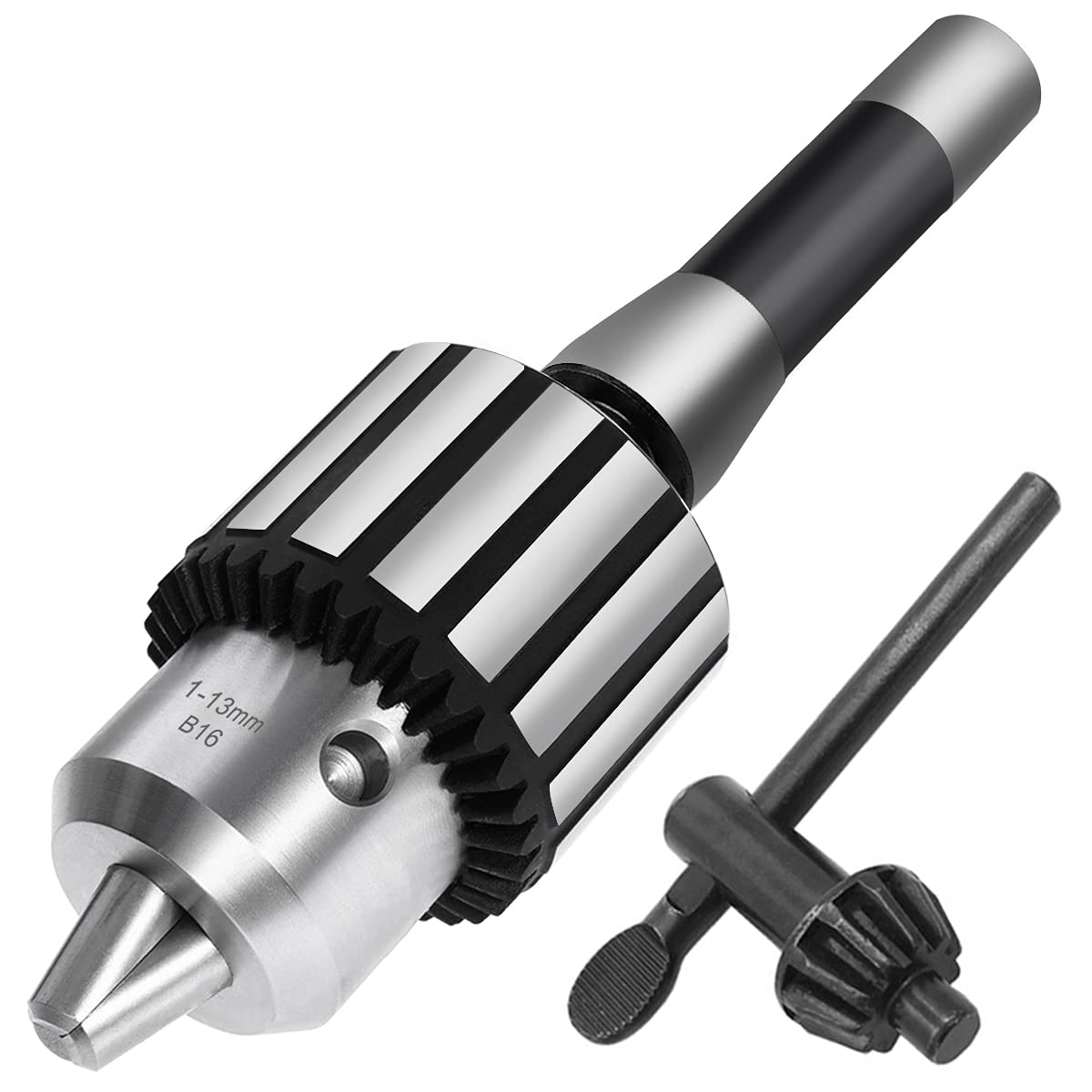Earl Diamond Super Heavy Duty Drill Chuck 1/2" Capacity with R8 Shank Precision Integrated & K32 Key (R8-B16)