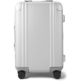 ZERO Halliburton Classic Aluminum 3.0 International Carry-On Zipperless Luggage, Hardside, Four Wheels, Double Latch Locks-TSA Accepted, Auto-Return Handle, Interior Divider, 22-Inch, 33L, Silver